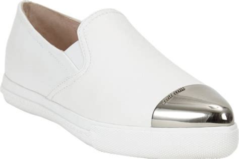 miu miu metallic toe sport sneakers